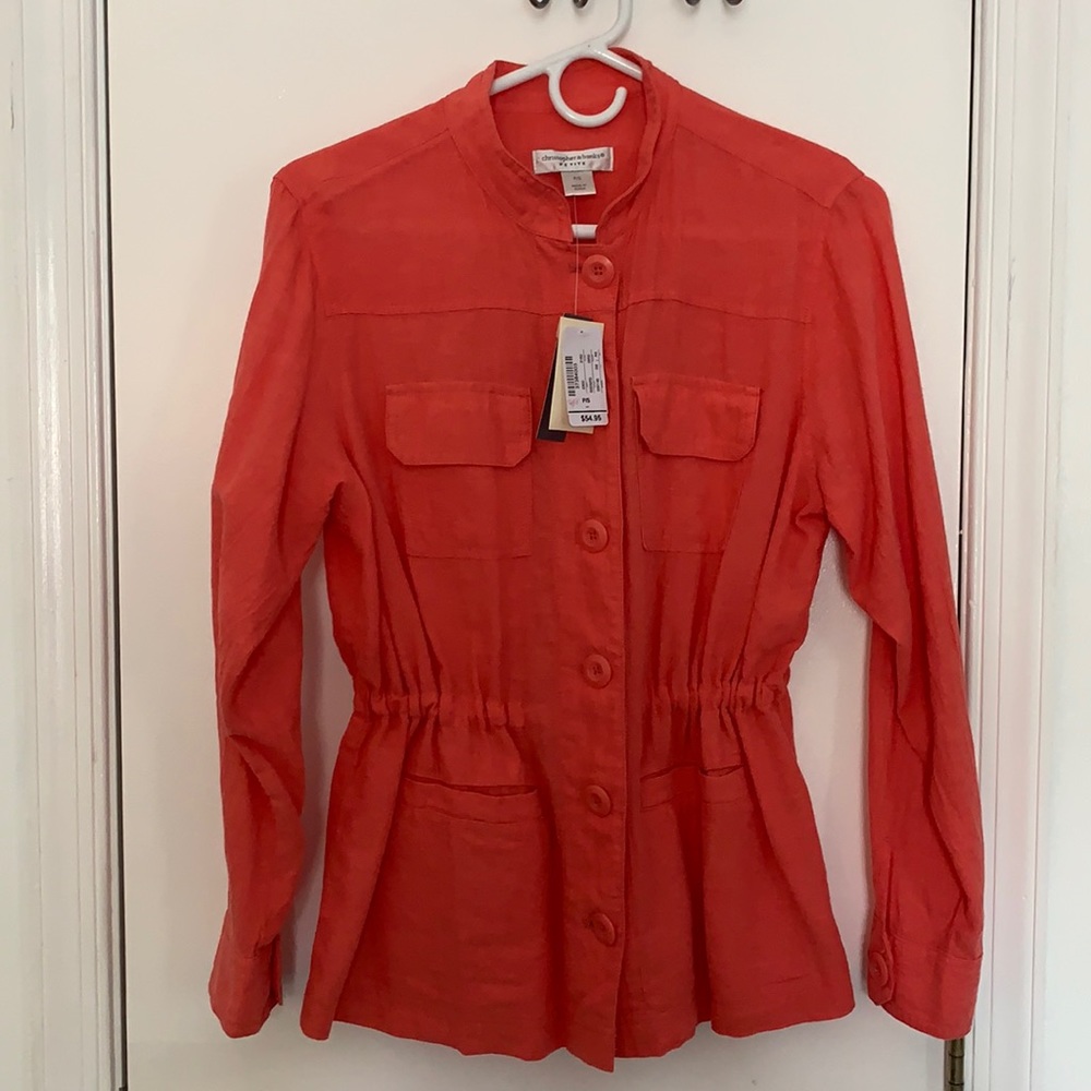 Christopher & Banks Adjustable Cinched Waist Shirt